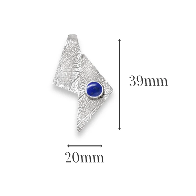 Sterling silver and Lapis Lazuli pendant featuring the leaf texture